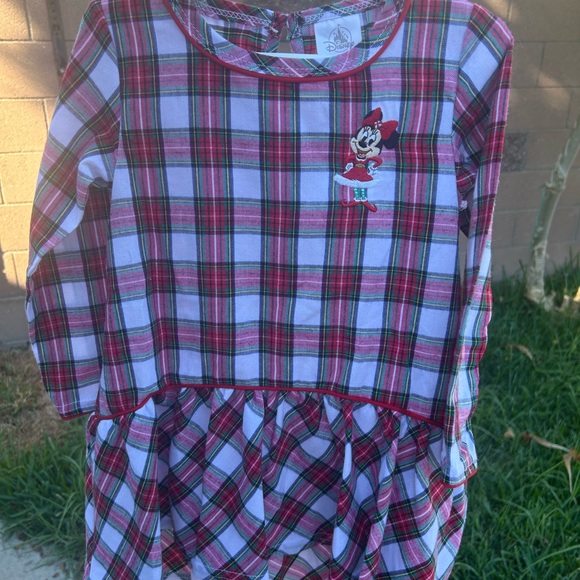 Disney store Red Plaid pj Dress with Minnie Mouse embroidered - Picture 1 of 5